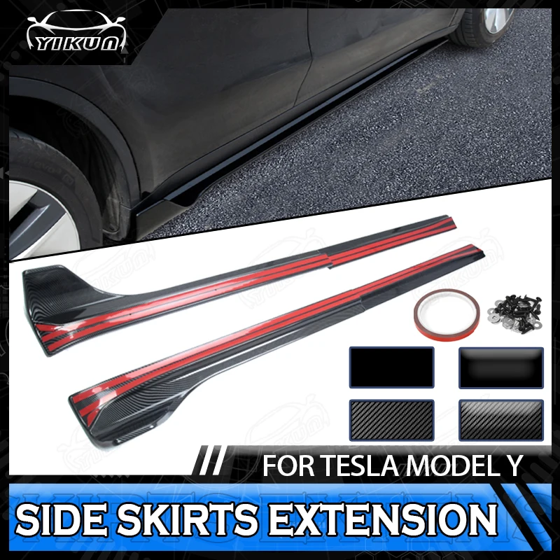 4 pezzi minigonne laterali per auto estensione pannelli a bilanciere splitter per labbra Spoiler paraurti accessori per auto per Tesla Model Y 2019