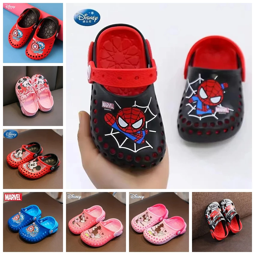 Summer Children Sandals Baby Boy Girl Cartoon Minnie Mouse Spiderman Cars Slippers Kids Home Indoor Toddler Sport Beach Shoes