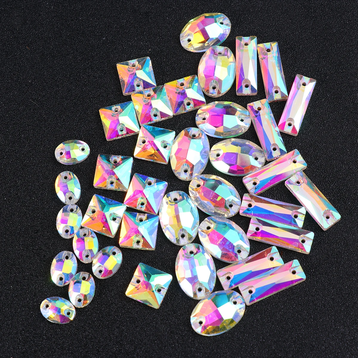 

100pcs Glass Rhinestones Shining Colors Hard Abrasion Resistant Diy Embellishments For Clothes Shoes Wedding Dress Craft Kit