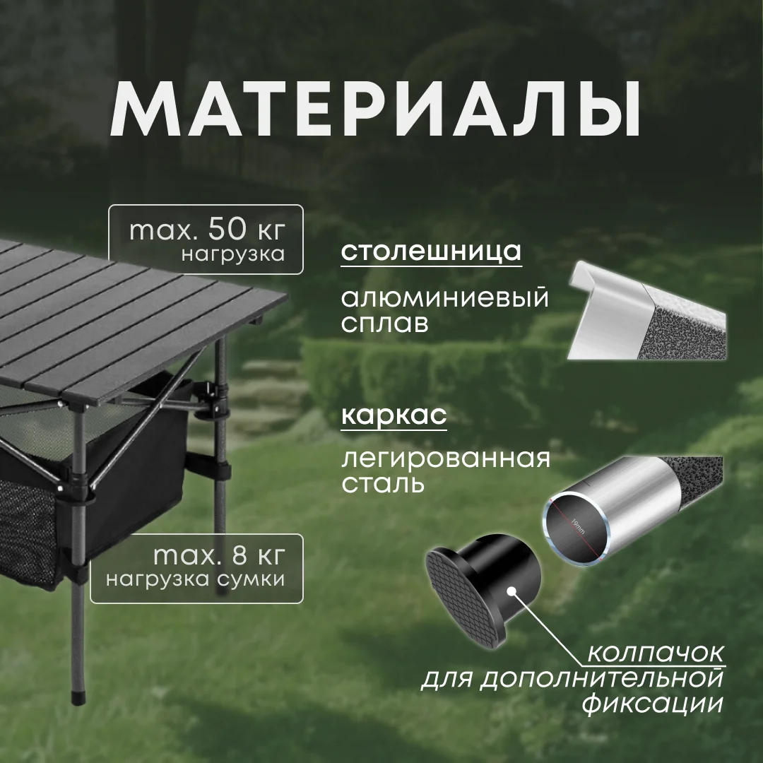 Outdoor Folding Table Chair Camping Aluminium Alloy Picnic Table Waterproof Durable Folding Table Desk For 95*55*68cm