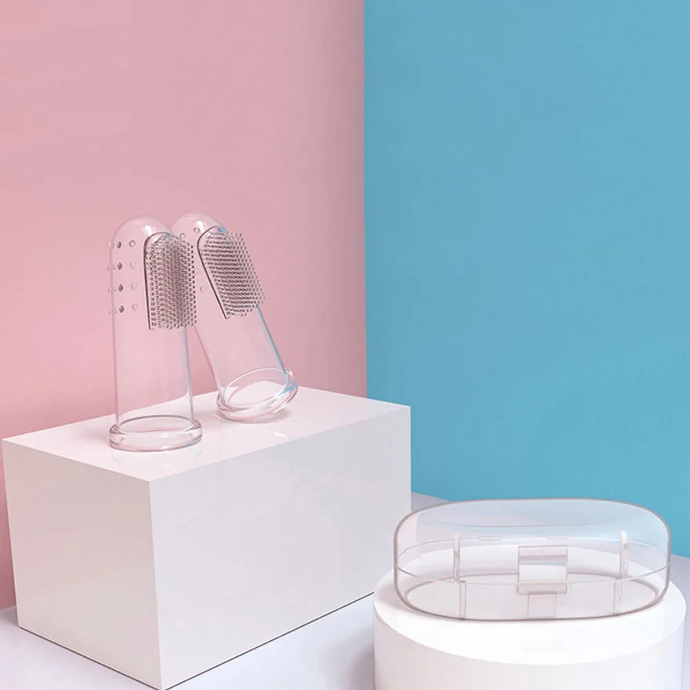 

Набор из 9 силиконовых зубных щеток-напальчников для младенцев с футлярами для хранения, мягкие щетки для чистки зубов малышей и младенцев, для прорезывания зубов