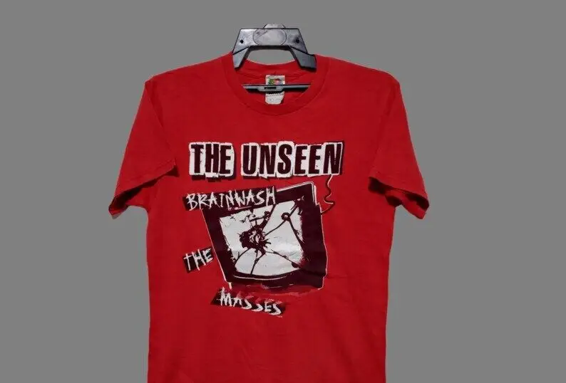 THE UNSEEN American Street punk Band red t-shirt TE5242