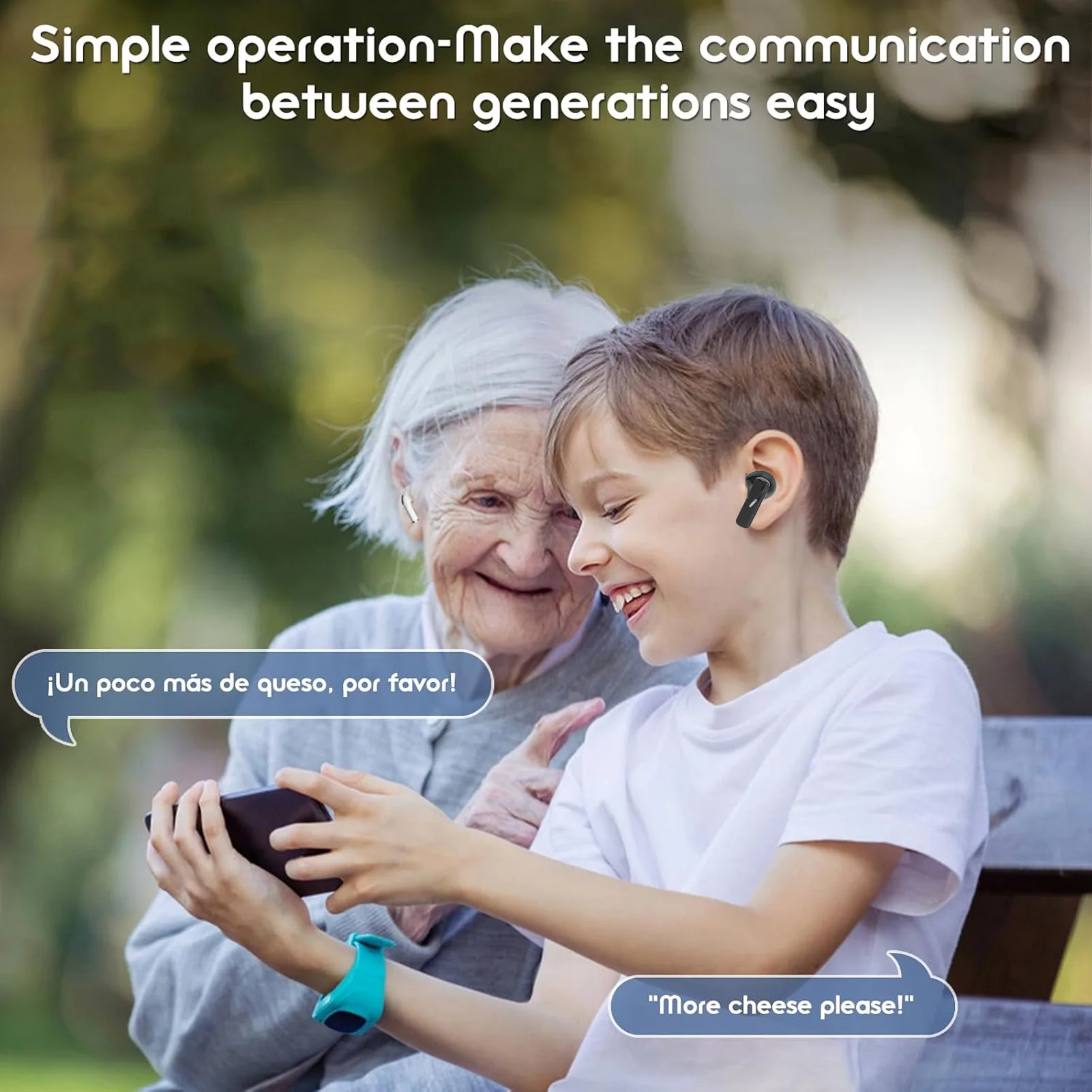 سماعات أذن مترجم اللغة، سماعات أذن لاسلكية 164 لغة مع تطبيق لدراسة الأعمال والسفرية