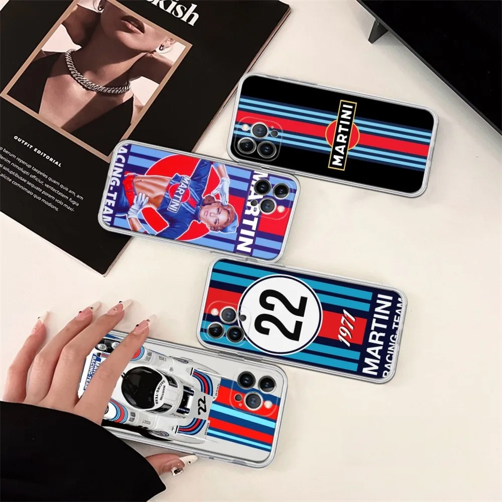 Racing Martini Phone Case Silicone Soft For Iphone 16 15 14 13 12 11 Pro Mini XS MAX Plus X Cover