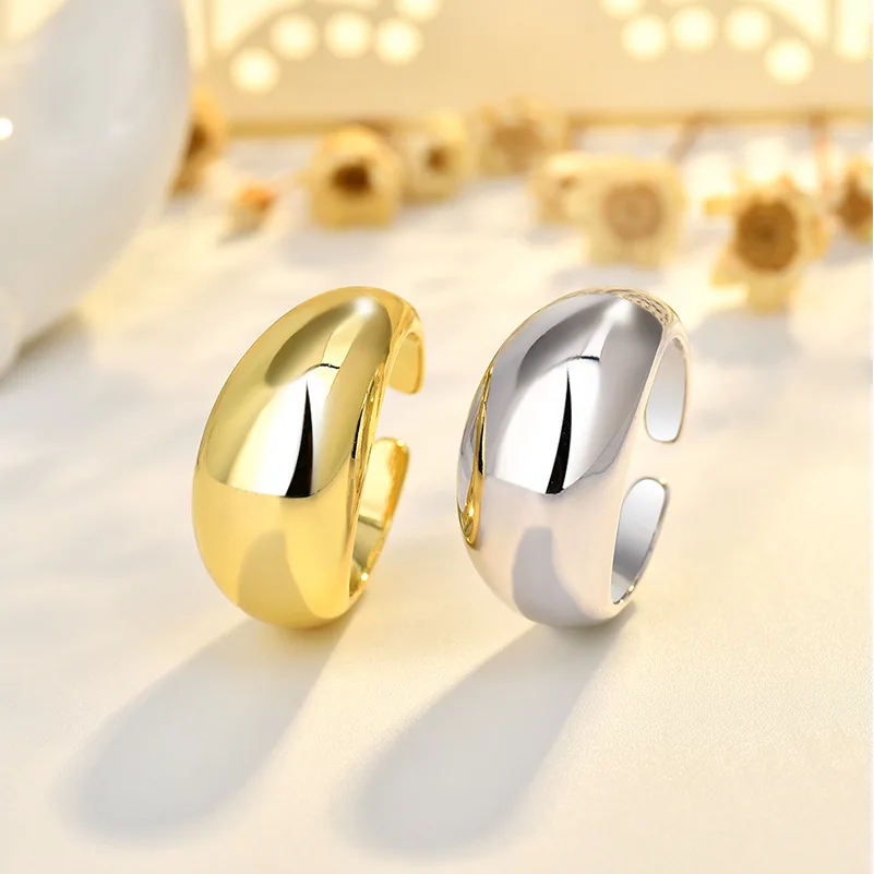 

Модное серебряное открытое кольцо для женщин в стиле ретро, крупное, в холодном стиле, модный аксессуар из меди