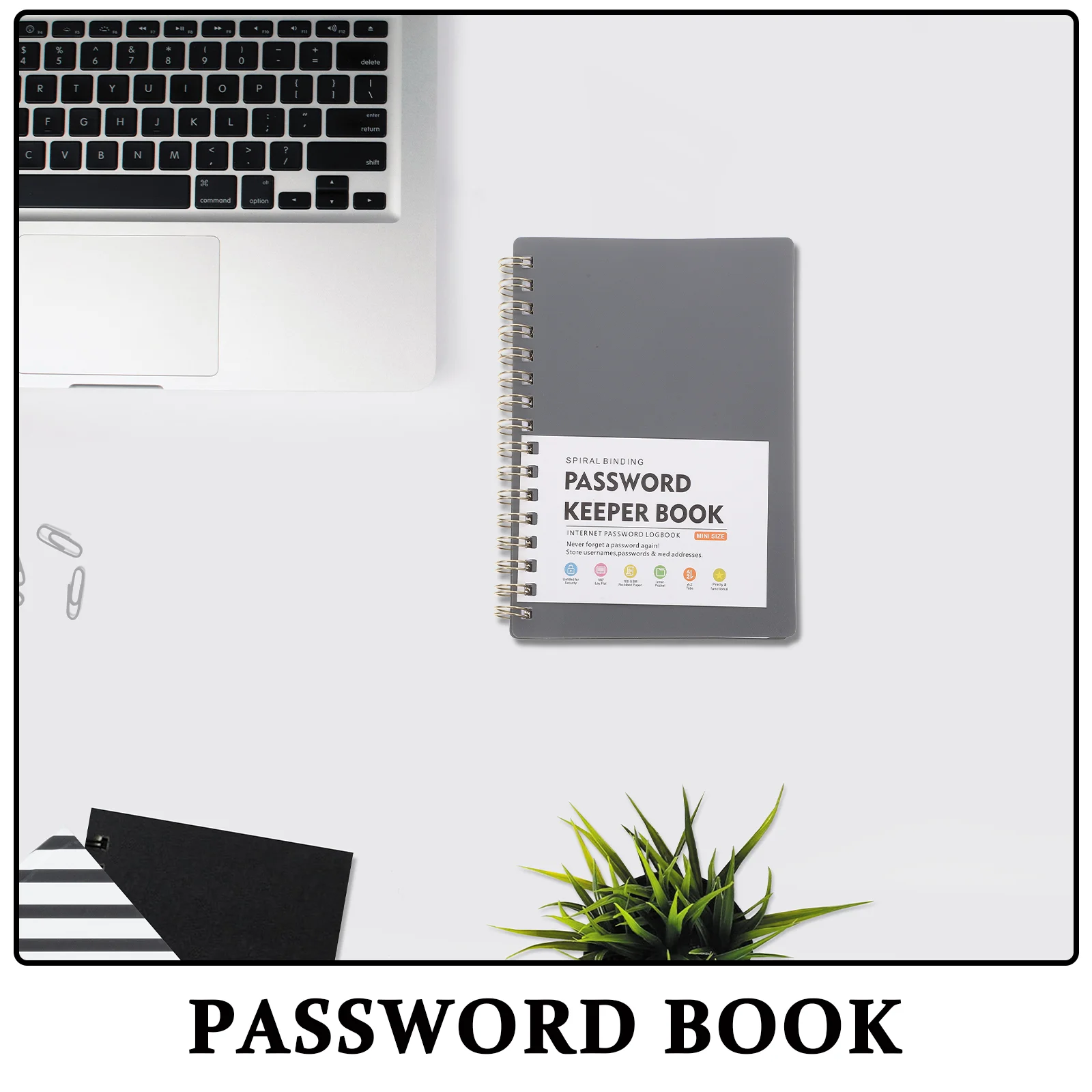 Password Book Passwords Portable Notepad Paper Keeper Books for Seniors Grey Management Multi-use Notebook