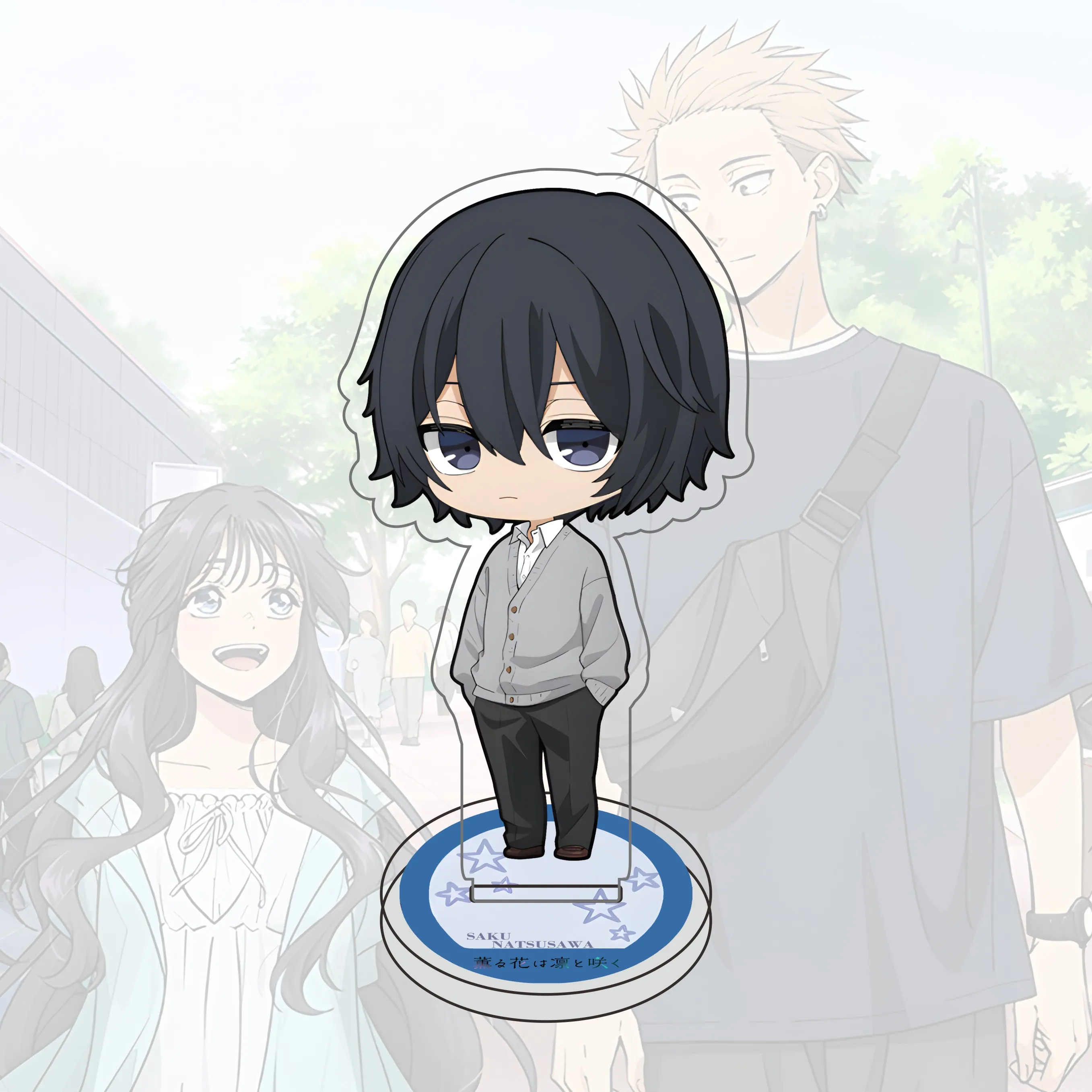 أنيمي زهرة عطرة تزهر مع كرامة الاكريليك تشيب حامل أرقام رينتارو كاوروكو واغوري تأثيري نموذج زخارف مكتب هدية