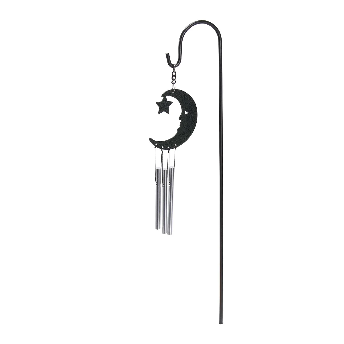 

1Pcs Alloy Music Wind Chime Premium Metal Creative Moon Shape Hanging Decor Car Windbell Beautiful Sounds