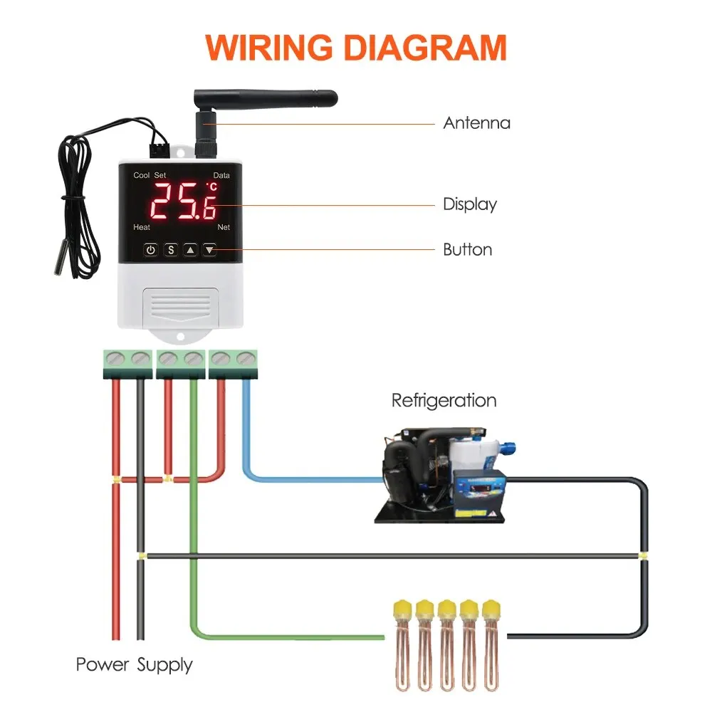 AC110V-220V cyfrowy mikrokomputer Regulator temperatury termostat Regulator ogrzewania chłodniczego przełącznik podwójny wyświetlacz