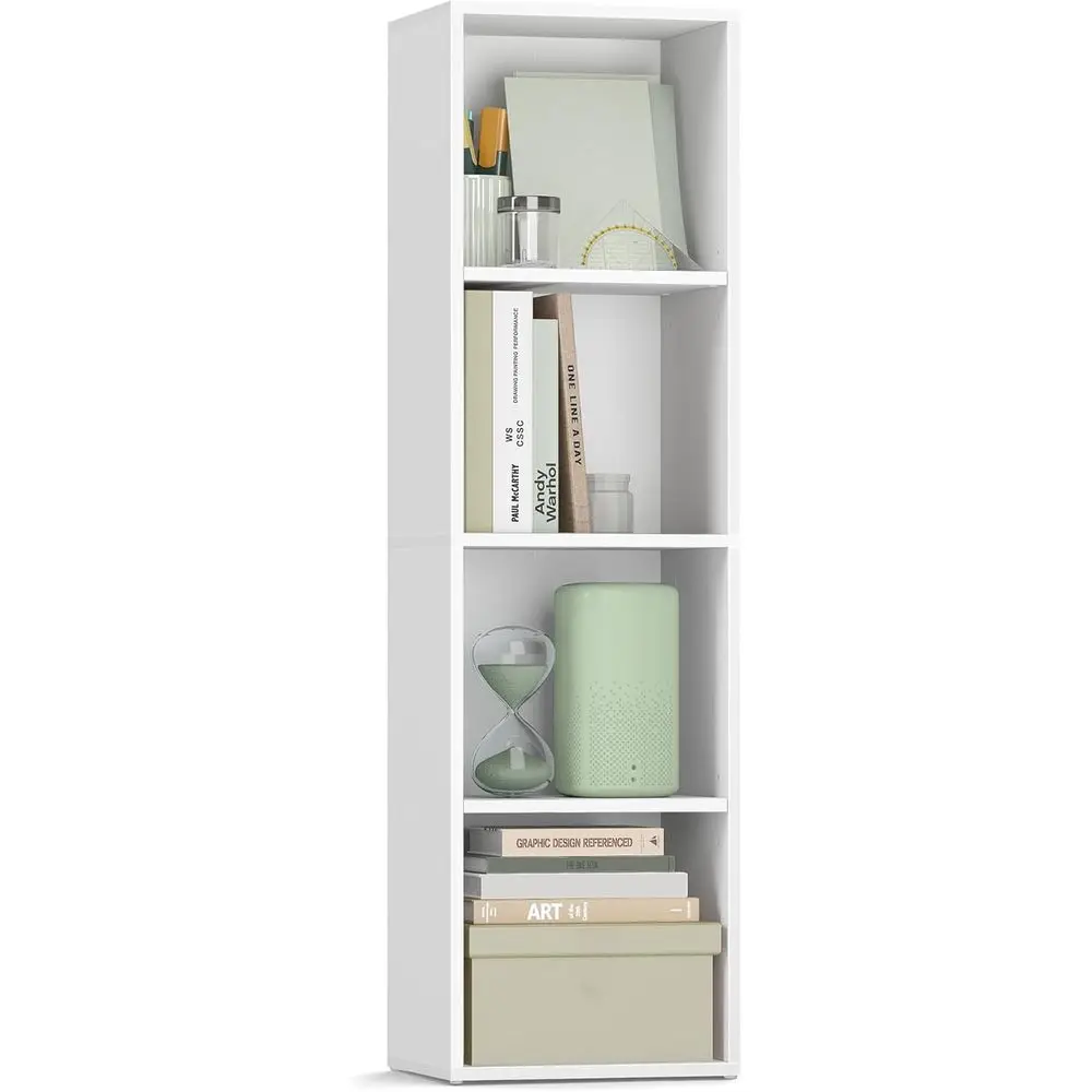 

Custos Collection - 4-Tier Bookcase, Open Storage Shel, 9.4 x 11.8 x 41.7 Inches, Living Room, Home Office, Dining Room, Cloud W