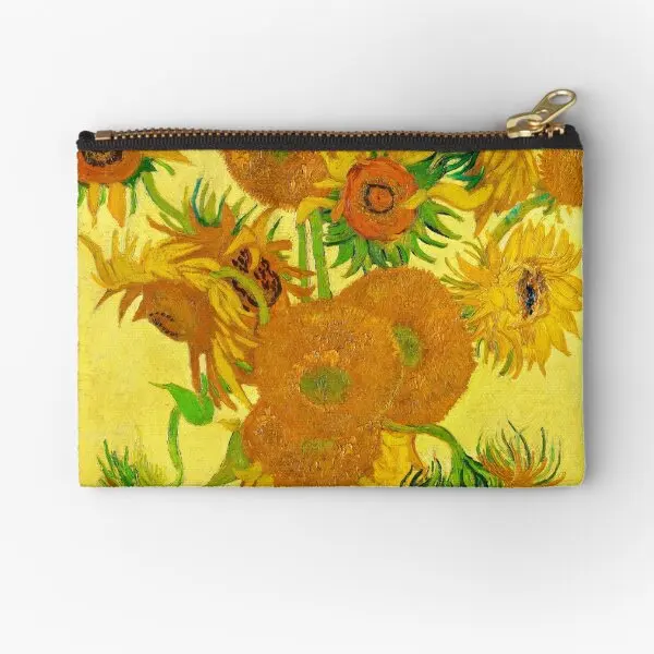 Vincent Van Gogh Sunflowers Famous Paint  Zipper Pouches Pocket Pure Women Underwear Coin Wallet Storage Panties Money Cosmetic