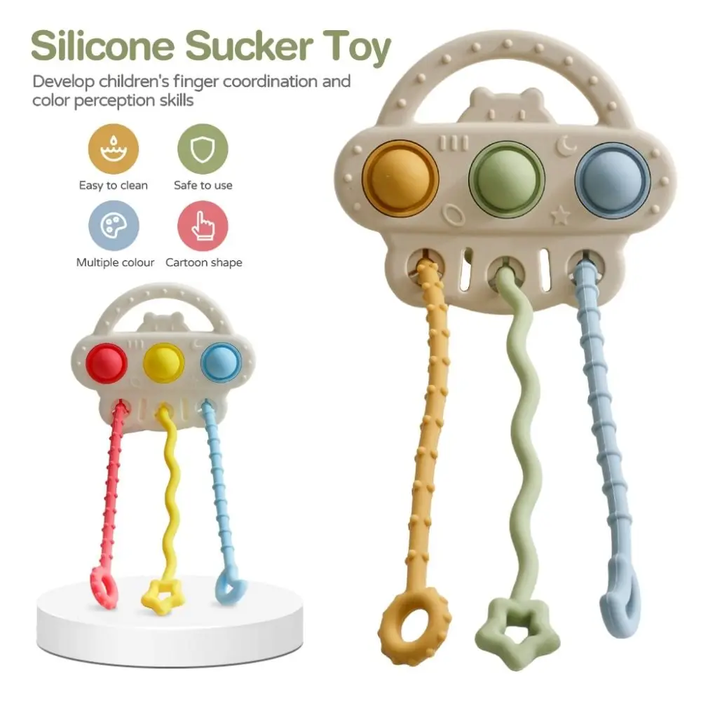 Novo silicone puxar corda educacional mordível crianças mordedor brinquedo presser jogo para 0-12 meses cognição sensorial