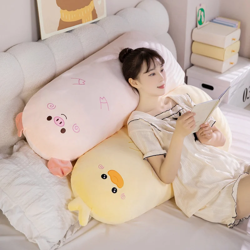 

70-120cm Cute Soft Long Pig Duck Plush Toys Stuffed Pause Office Nap Pillow Bed Sleep Home Decor Gift Doll for Kids Girl