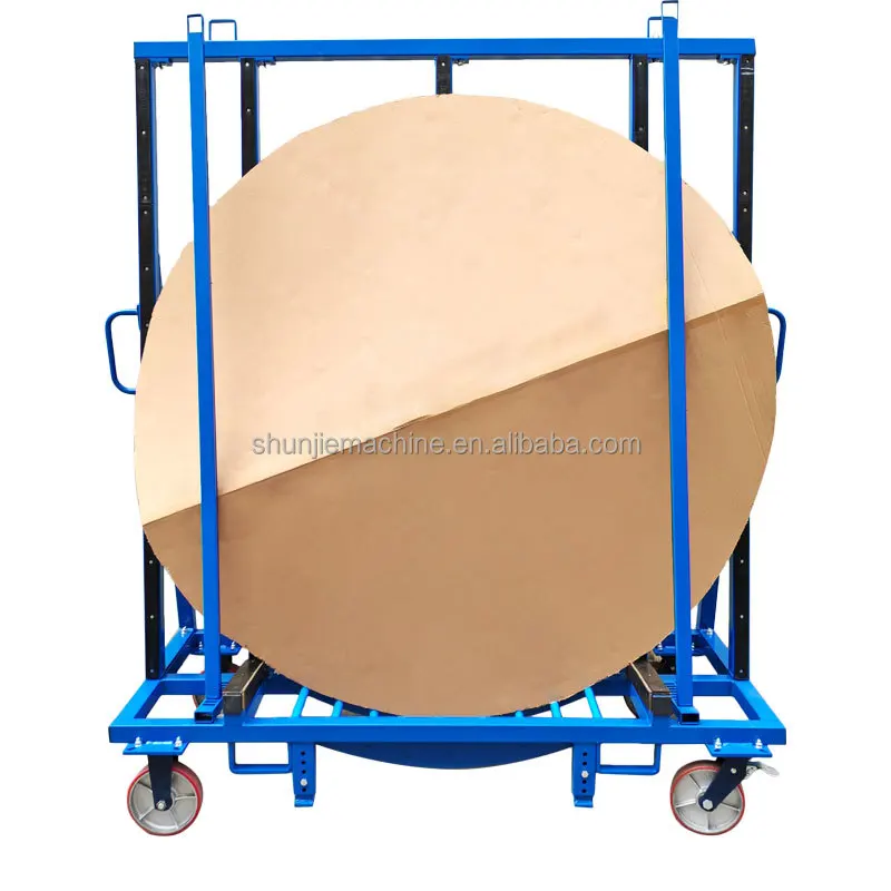 

Manufacturing Factory Supporting Customized 1830mm Diameter Round Glass Transport Handcart Glass Trolley
