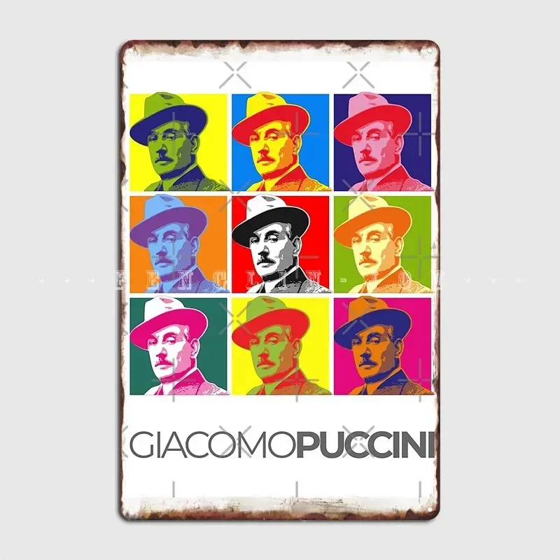 ملصق صورة فن البوب من Giacomo Puccini، ملصق معدني للنادي المنزلي، لوحات كلاسيكية، ملصقات تسجيل القصدير