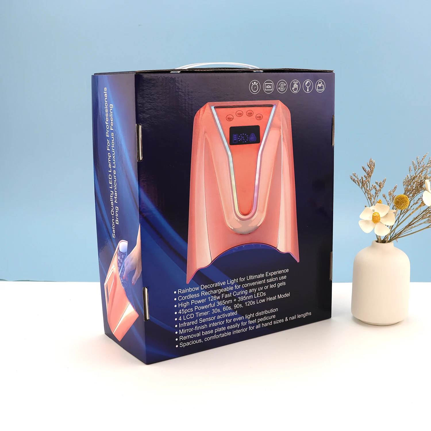 128 واط عالية الطاقة المهنية القابلة لإعادة الشحن الأشعة فوق البنفسجية الباعثة للضوء ديود مسمار مصباح 2025 جديد اللون مسمار مجفف لفن الأظافر