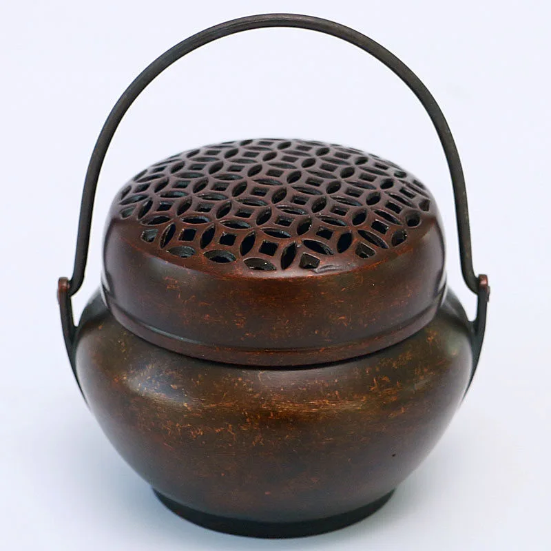 

Sugong-style Portable Copper Incense Burner Home Old Color Incense Holder Decorative Ornament
