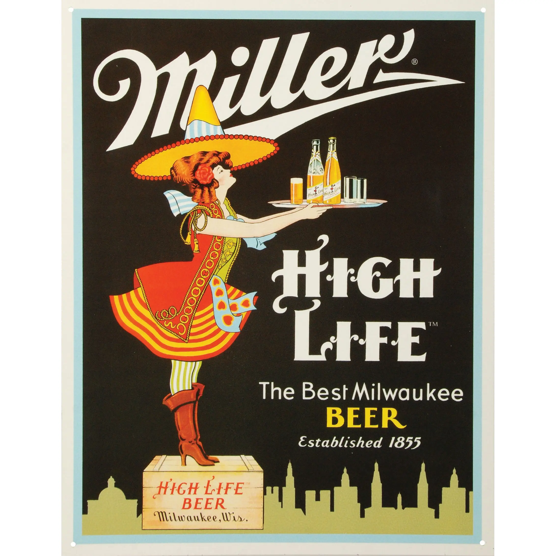 Miller Server Tin Sign 10.5W x 16H