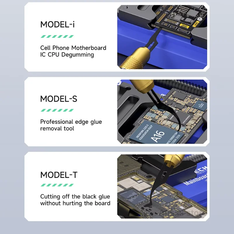 Assassin5 5in1 Degumming Rework Blade & Handle for CPU IC Glue Removal Chip Layering Phone Motherboard Repair Tool