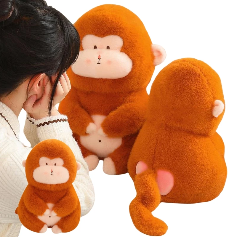 Simulation 22/40cm Monkey Dolls Stuffed Plush Toys Animals Cartoon Soft Toys YellowLong Wool for Girls Boys Birthday Gifts Decor