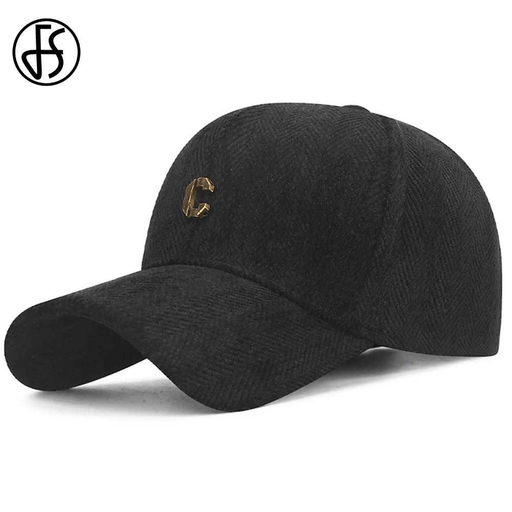 FS الفاخرة المعادن إلكتروني قبعة بيسبول للرجال البني الأسود الشتاء النساء قبعة أنيقة الكورية الشارع الهيب هوب قبعات Casquette أوم 2025