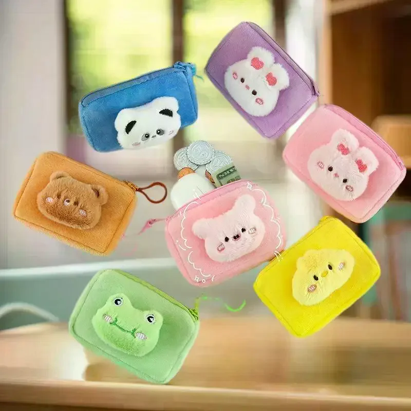 Japanse Kawaii Cartoon Pluche Opslag Portemonnee Draagbare Cartoon Sleutel Portemonnee Rugzak Decoratie Geschenken