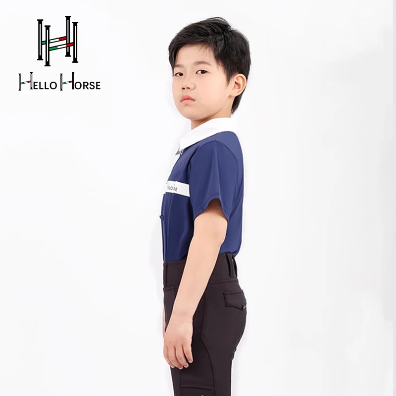 266.4 سنتيمتر التنين الأطفال الفروسية تي شيرت عادية تنفس قصيرة الأكمام ملابس الفروسية الفتيات ركوب ارتداء متسابق المعدات #3