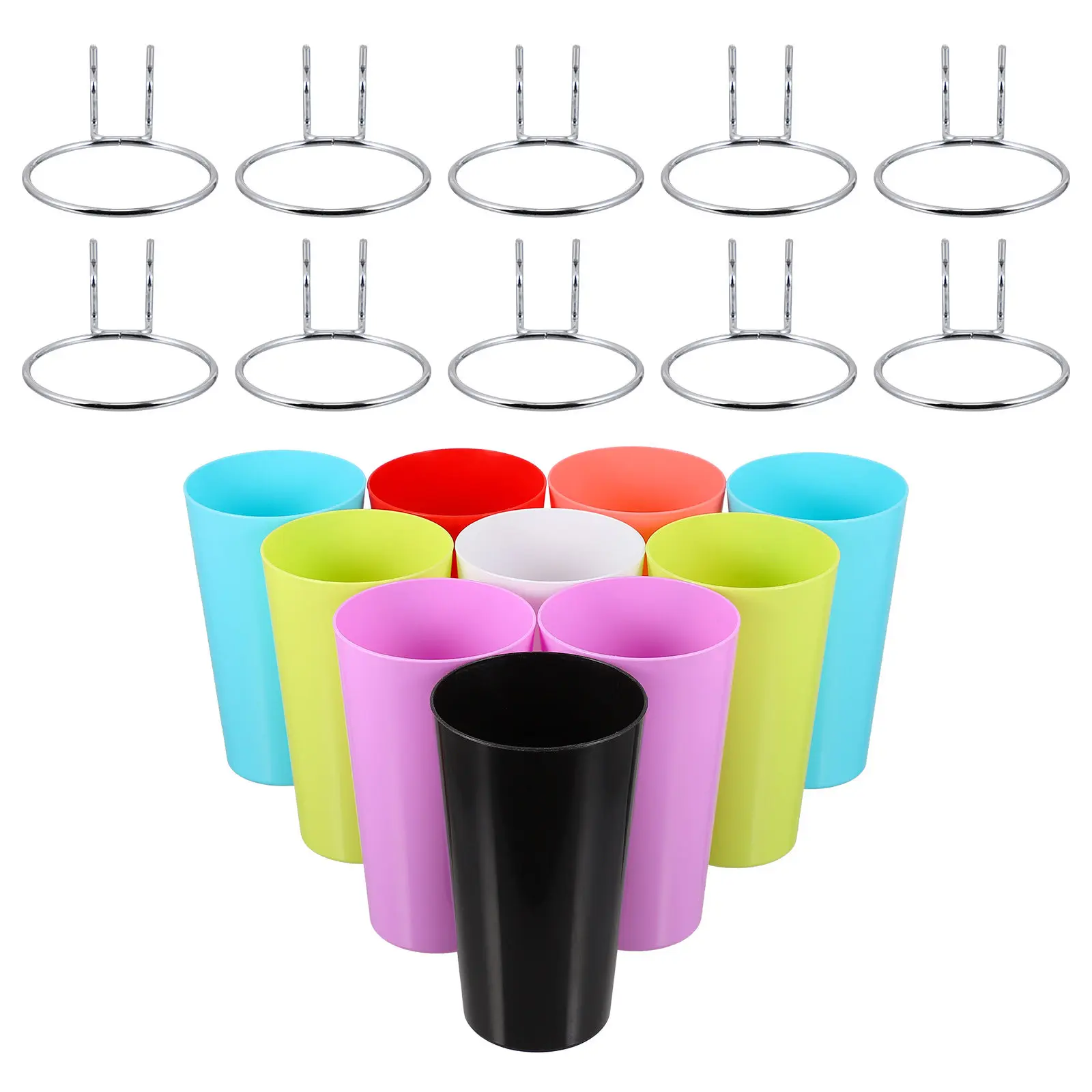 

Набор из 10 круглых крючков-держателей для кружек на перфорированную панель, экономящий место, органайзер для кружек, нержавеющий, с никелевым покрытием, сверхпрочный, для дома