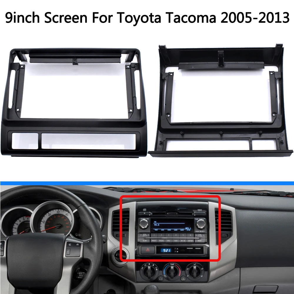 9 Inch Car GPS Navigation Stereo For Toyota Tacoma 2005-2013 Radio Fascias Panel Frame Fit 2 Din Dash Head Unit Screen Trim Kit