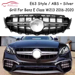 W213 E63 Style Front Grille Mesh For Mercedes E Class W238 E180 E200 E250 E300 E350 E400 2016-2020 Sedan Coupe (with camera)