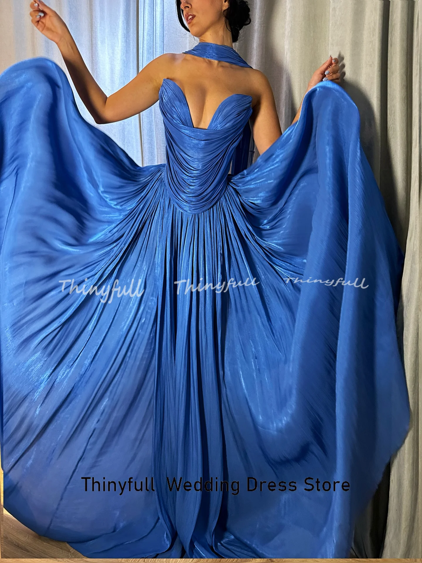 Thinyfull A-line Arab Prom Dresses Sweetheart Sleeveless Evening Party Gown 2025 Long Dubai Dress robes de soirée Customized - Image 3
