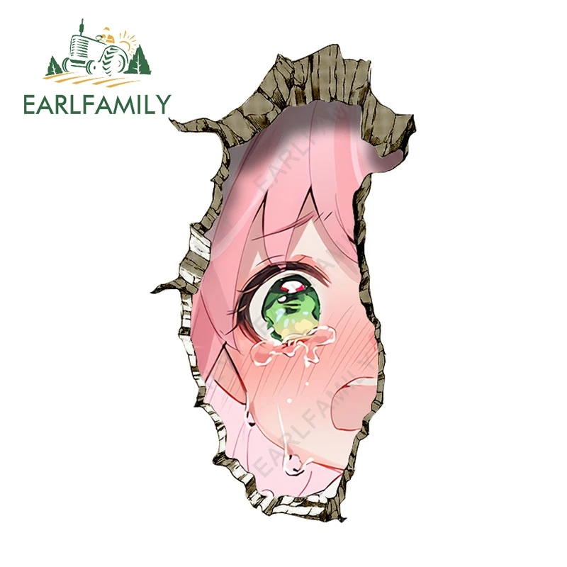 

EARLFAMILY 13cm Anya Forger Car Sticker Anime Peeking Motorcycle Trunk Decals DIY Sunscreen Helmet Waterproof Car Accessories