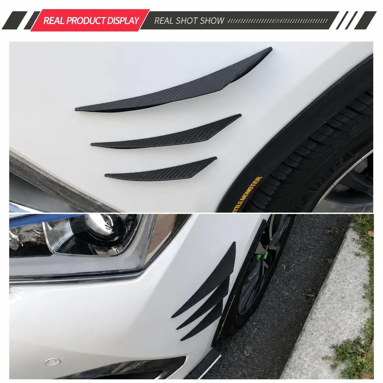 6 teile/satz Universal Auto Frontschürze Lip Schutz Ecke Anti-Scratch Diffusor Splitter Flossen Auto Körper Anti-Kollision Zubehör – Detail 1