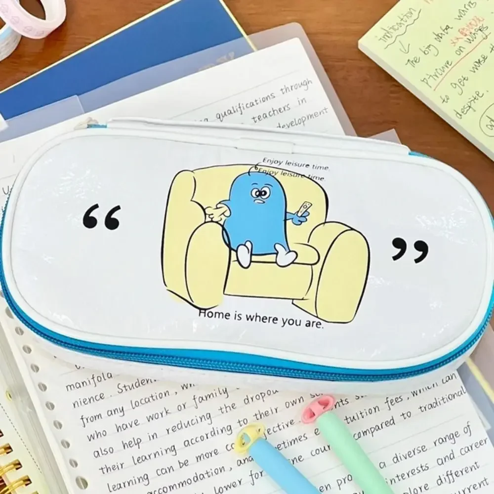 New Large Opening Design Pen Bag Portable Large Capacity Pencil Case Multifunctional Stationery Bag Gift