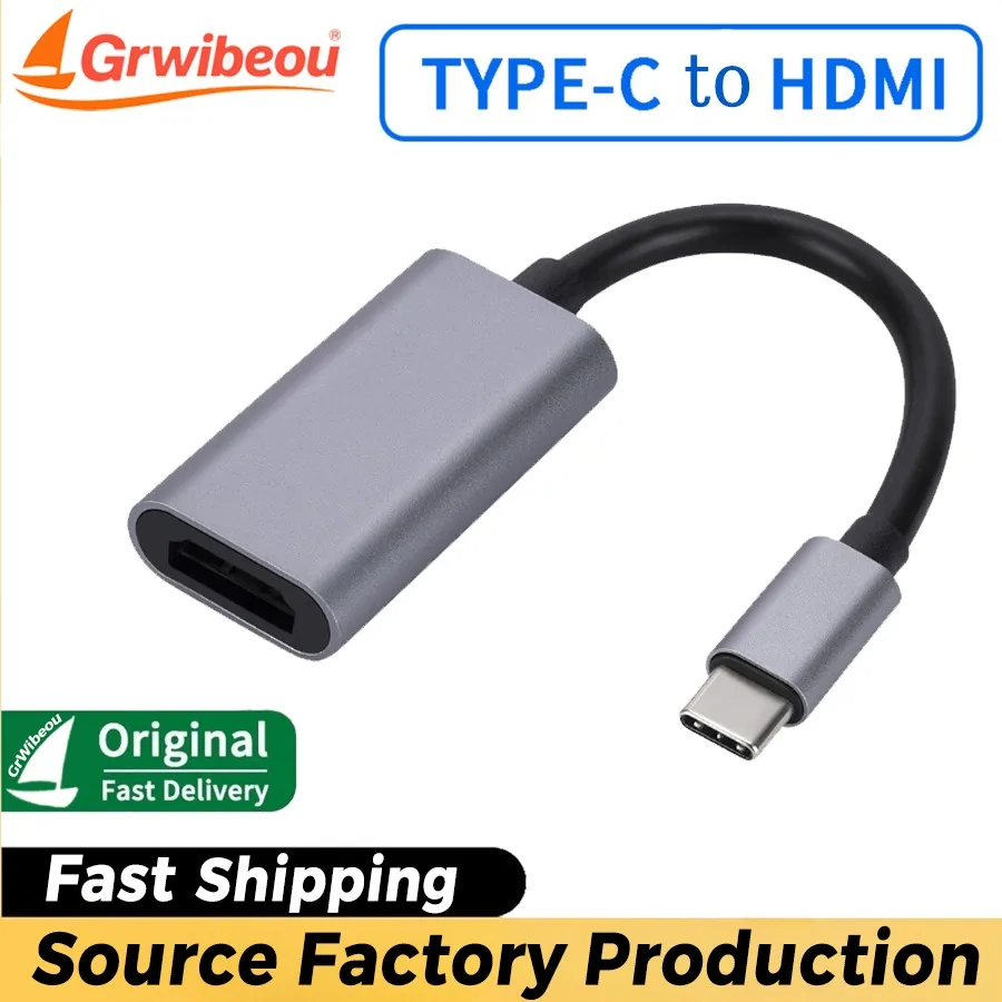 Type-C To HDMI-compatible Adapter Cable Android Phone Screen Projection Aluminum Alloy Type-C To HDMI-compatible Cable Converter