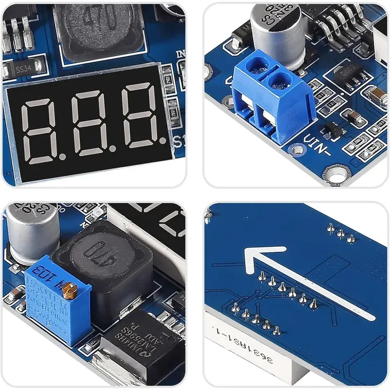 LM2596 Konverter Step Down DC Regulator Tegangan LED Display Voltmeter 4.0~40 Ke 1.3-37V Adaptor Buck Catu Daya yang Dapat Disesuaikan
