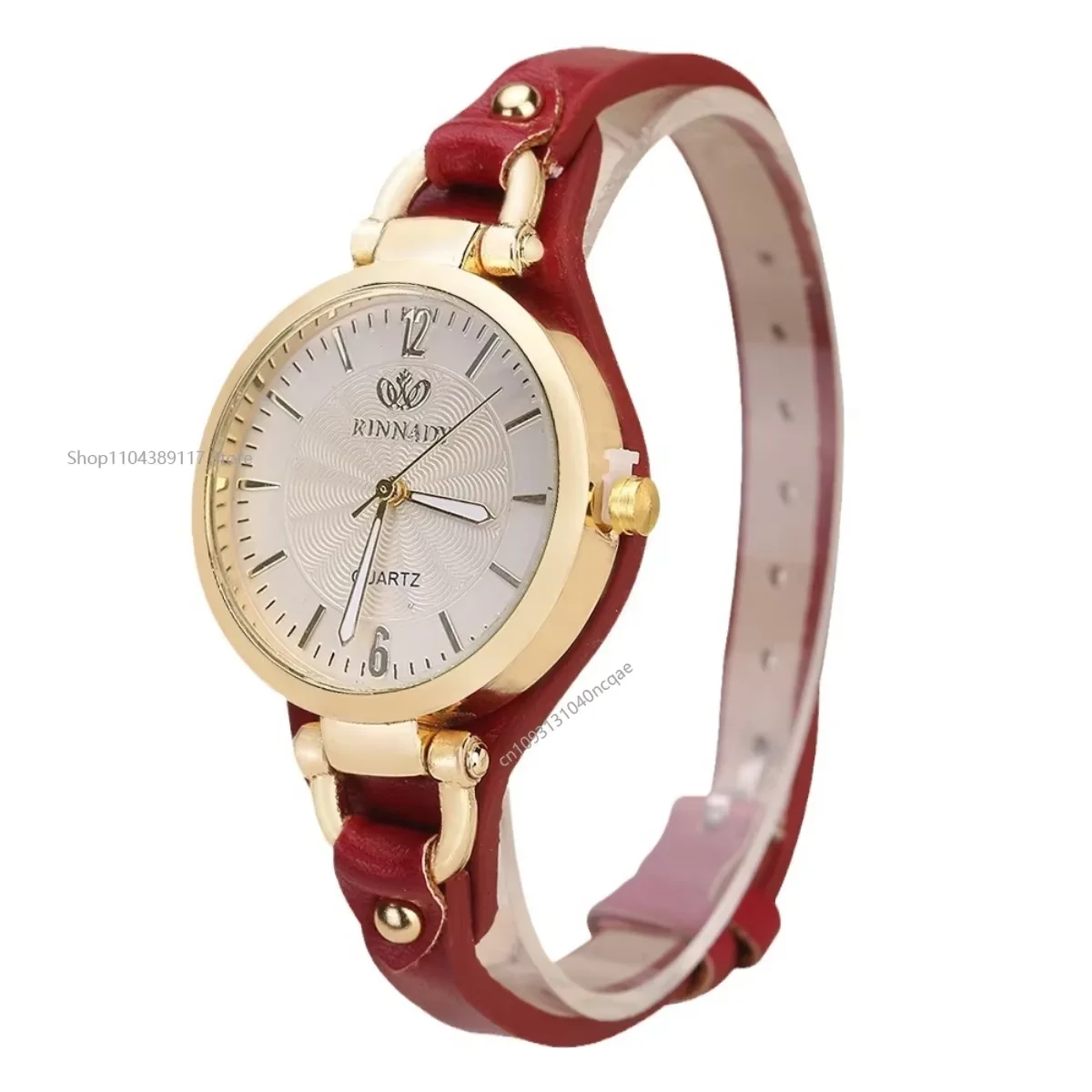 Women Casual Watches Round Dial Rivet PU Leather Strap Wristwatch Ladies Analog Quartz Watch Gift Fashion Luxury Wrist Watch