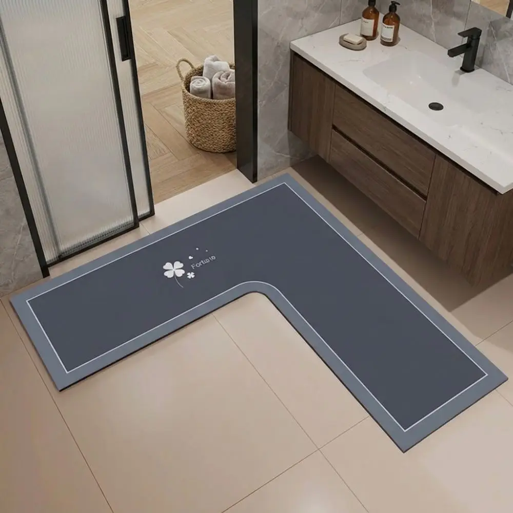 Luxury L-Shaped Kitchen Rug Anti-slip Washable Bathroom Mat Stain-resistant Oil-resistant Kitchen Corner Carpet For Home Corner