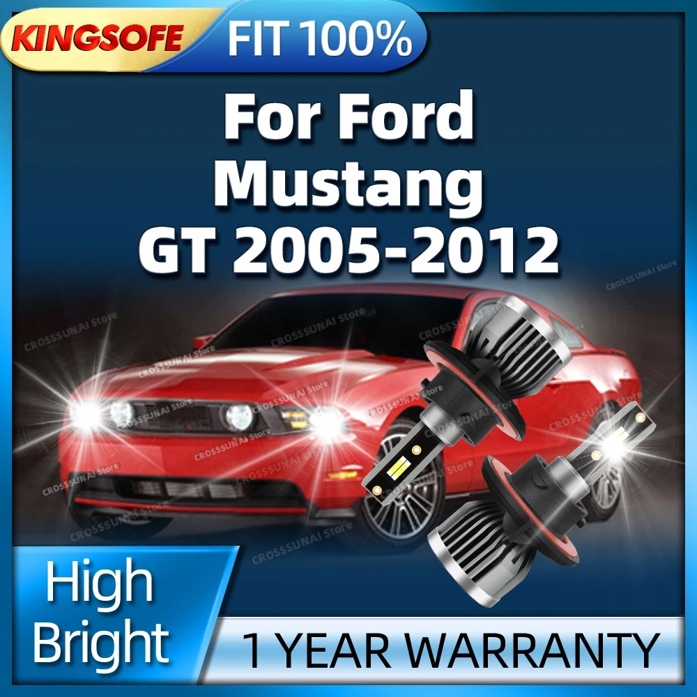 

2 шт. светодиодные лампы для автомобильных фар CANBUS 180 Вт, мощные автолампы 6000K для Ford Mustang GT 2005 2006 2007 2008 2009 2010 2011 2012