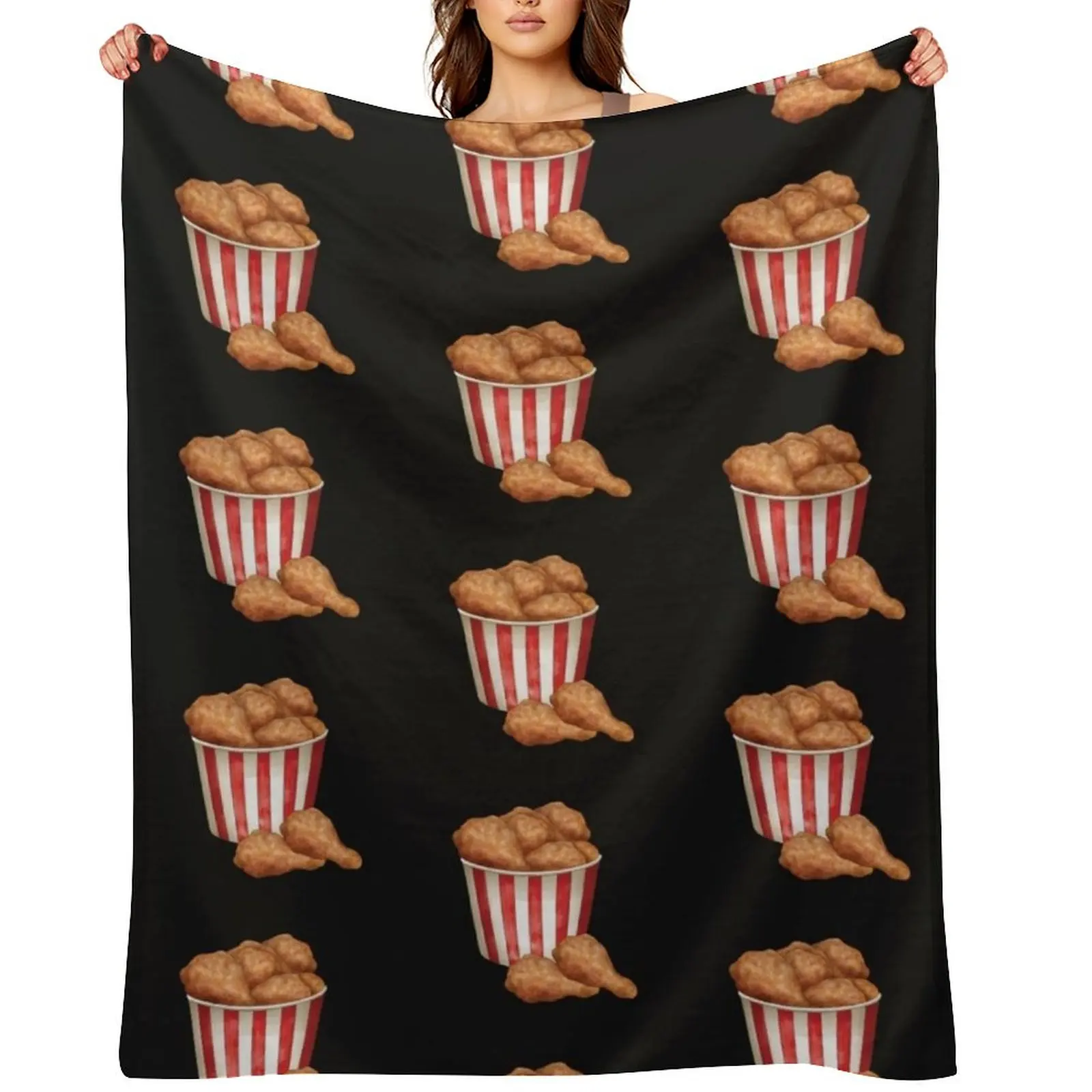 Bucket of Fried Crispy Chicken Throw Blanket Picnic sofa bed Flannel Fabric For Decorative Sofa Blankets
