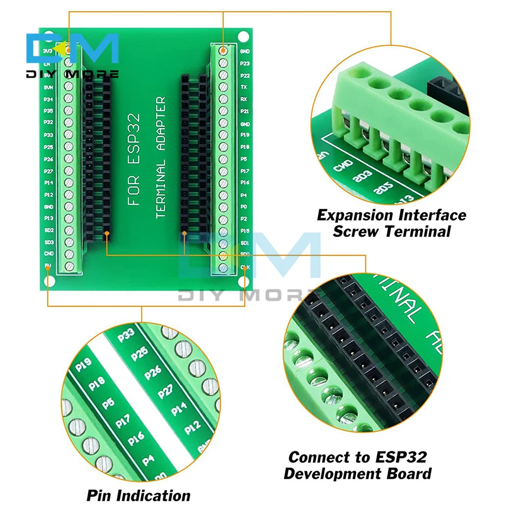 ESP32 Breakout Board for ESP32 WiFi Bluetooth Development Board NodeMCU-32S Lua 38Pin GPIO 1 into 2 Expansion Board