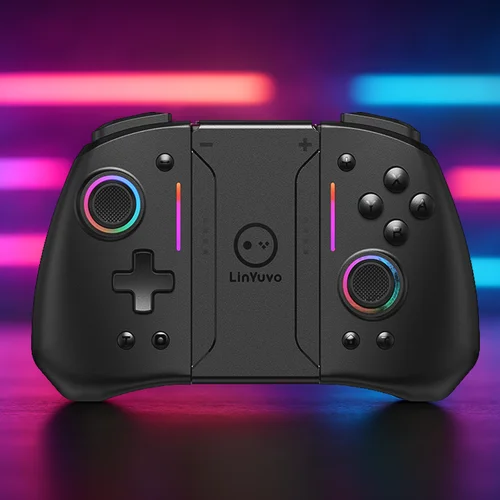 Lin Yuvo KS42 Switch joy con controlador compatible con nintendo switch oled/Lite programable turbo/vibración/efecto Hall/RGB Joypad