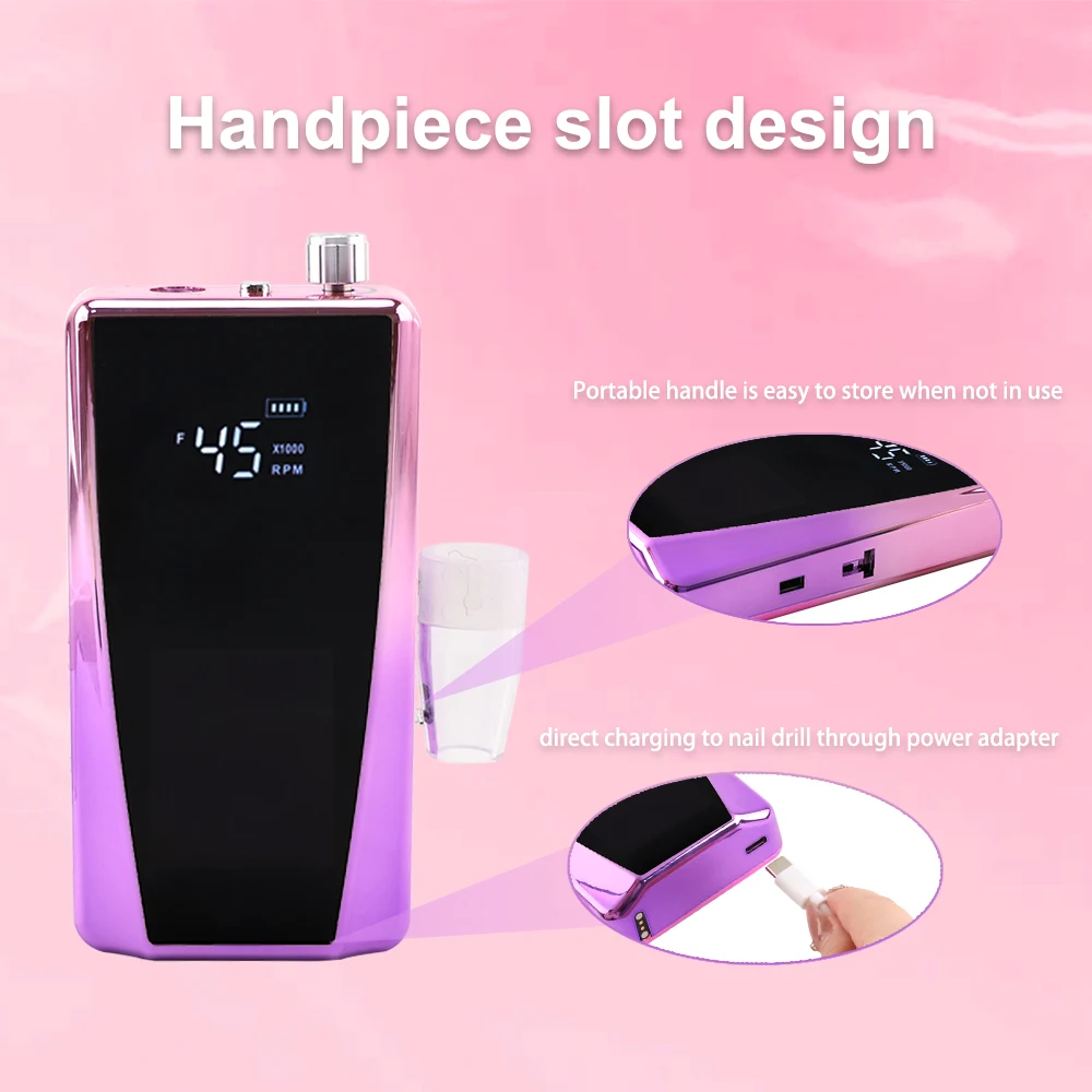 매니큐어를 위한 1개의 못 드릴 기계 45000 Rpm에 대하여 새로운 도착 고성능 85W 무브러시 Lcd 디스플레이 2