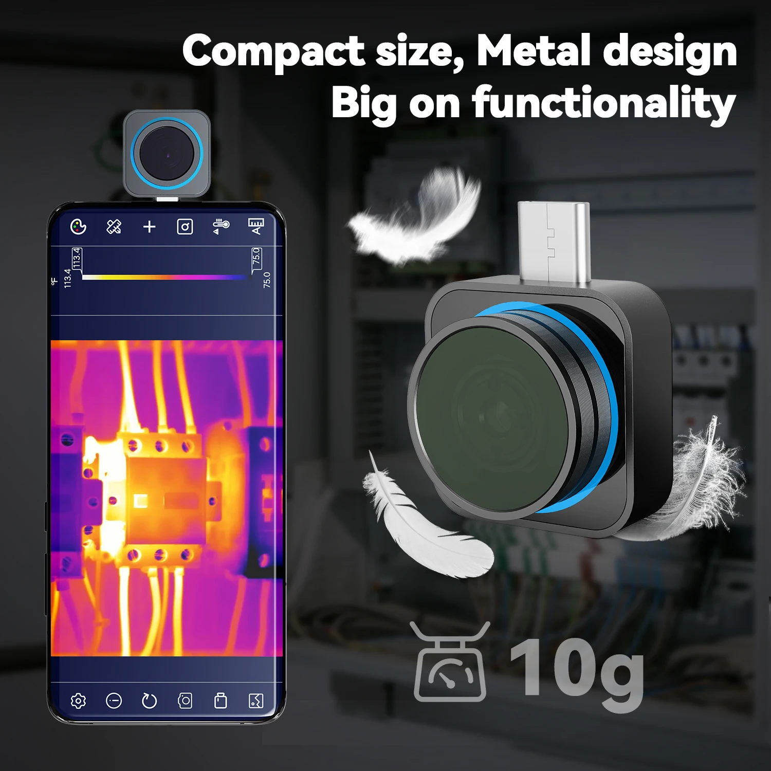 Imagem -04 - Módulo de Câmera Térmica Acegmet Tr256i 256*192 para Android e Windows os para Telefone Móvel Reapir Manutenção Pcb de Alta Resolução