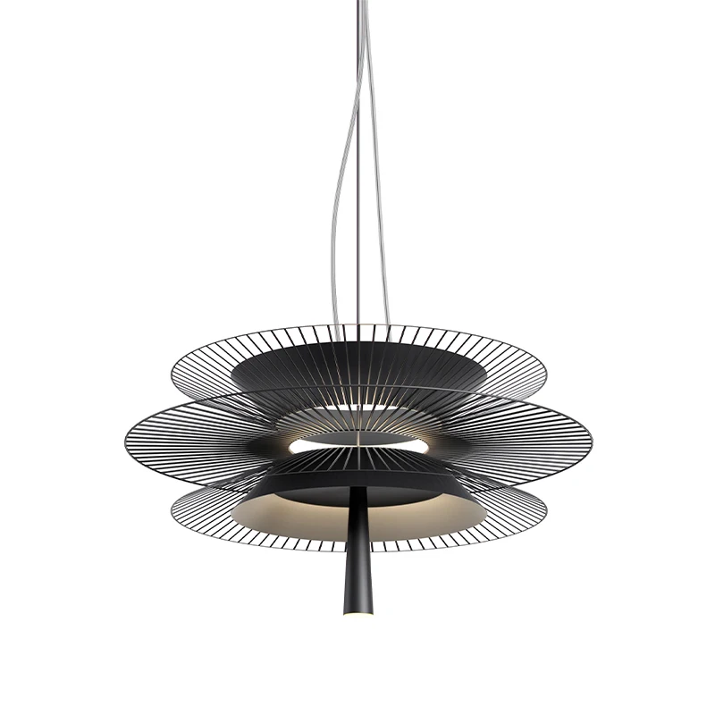 

Light luxury living room chandelier model room line dining room flying saucer metal new chandelier