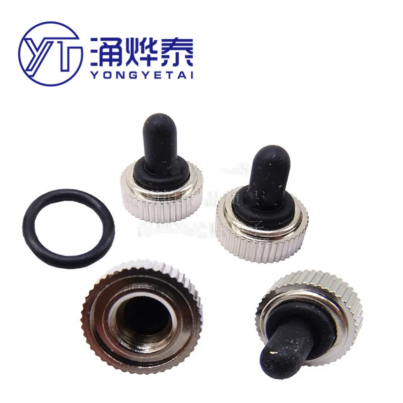 YYT 5PCS T80-T 6MM screw thread matching button switch waterproof cap E1-H black silicone all-inclusive