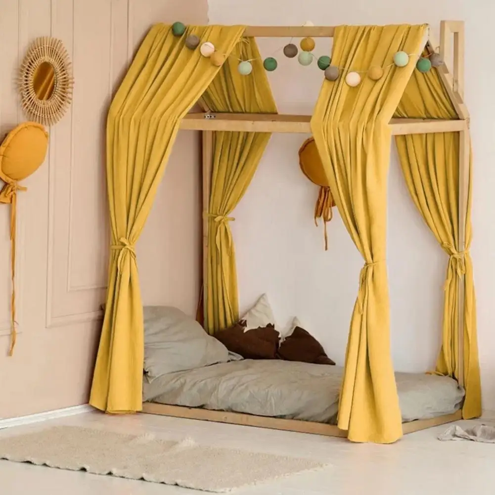 Decorative Soft Mosquito Net Kids Bed Canopy Bedroom Decor Cotton Bed Scarf Drape for Nursery Children's Room Decoration