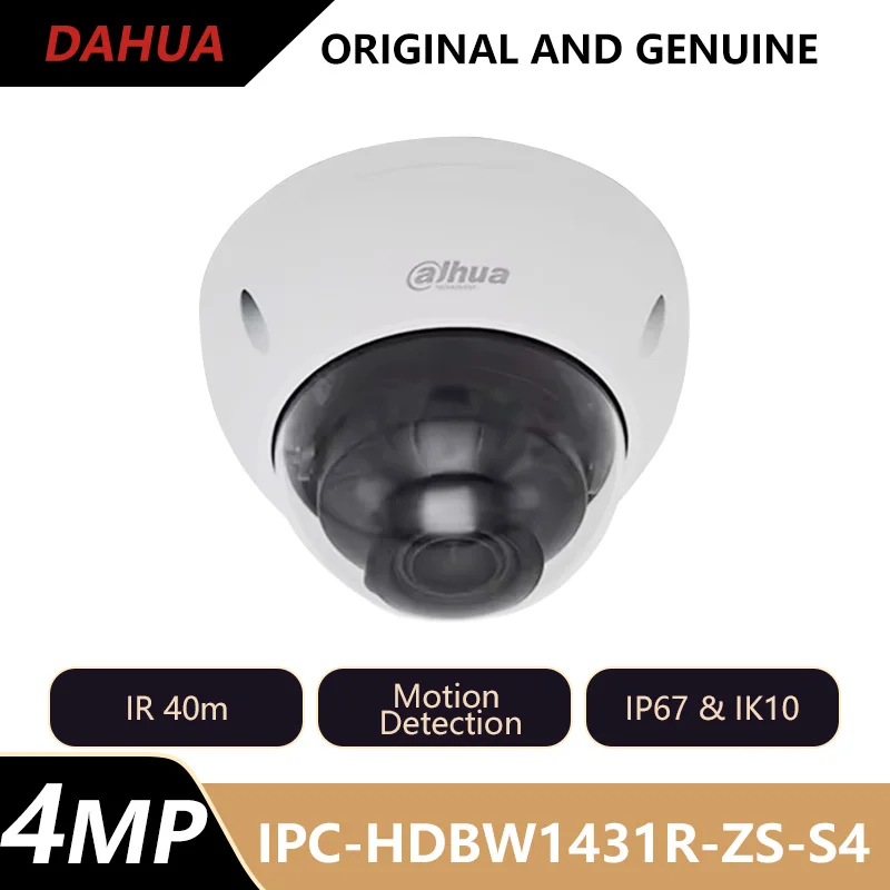 

Dahua 4-мегапиксельная входная ИК-камера с переменным фокусным расстоянием и разъемом для SD-карты с обнаружением движения PoE IP67 IK10 Камера безопасности IPC-HDBW1431R-ZS-S4