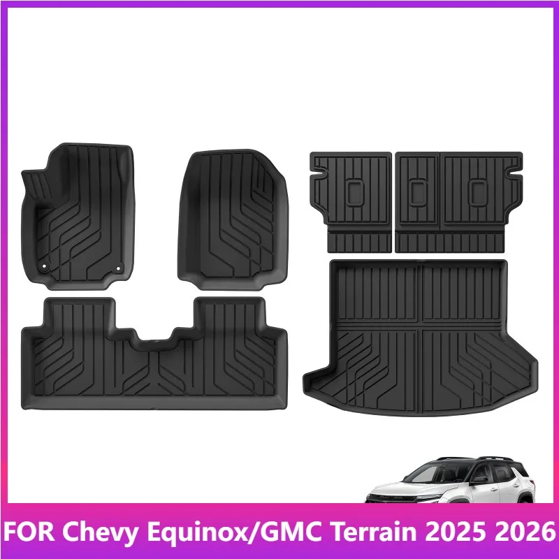 Para Chevy Equinox/ GMC Terrain 2025 2026 (no apto para EV) TPE 3D alfombrillas de coche almohadilla de maletero protector impermeable para todo tipo de clima negro