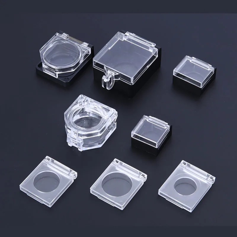 16/22/30mm Emergency Stop Push Button Switch Protection Cover Metal Switch  Transparent Guard Shield Dust Protective